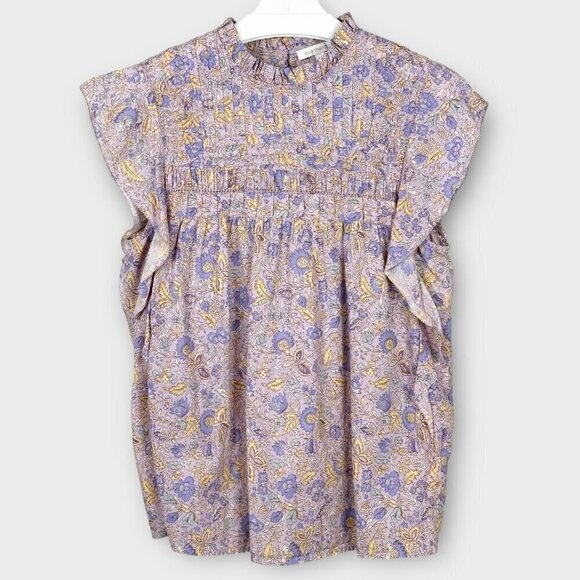 Love the Label Josepha Lavender Floral Ruffle Sleeve Blouse - Picture 2 of 10